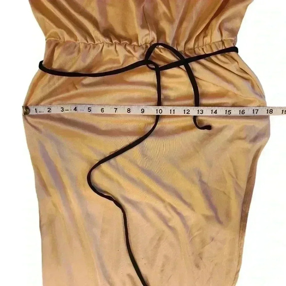 Joan Curtis Vintage Union Made Light Sheen Gold Midi Dress Size Medium *See Desc - Picture 6 of 16
